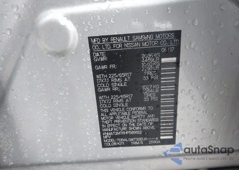 2017 Nissan Rogue Sv from USA, damaged, VIN KNMAT2MT6HP589912